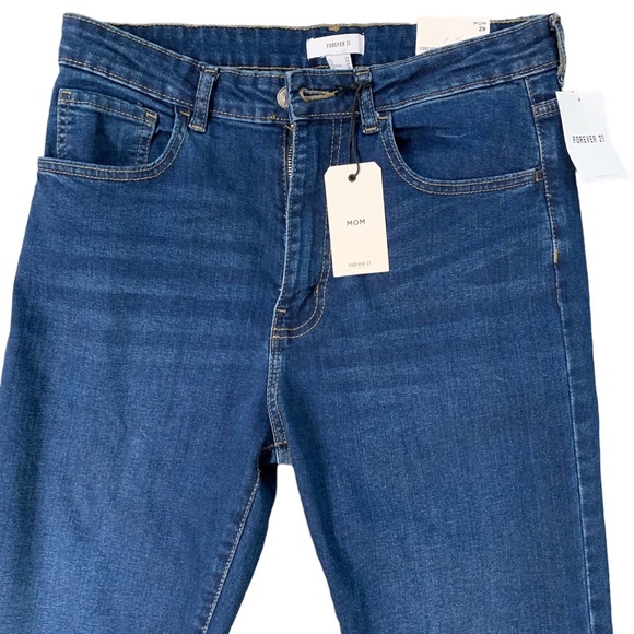 High-Rise,  Relaxed fit, Tapered leg Mom Skinny Jeans Forever 21 size 29 (blue) - Picture 2 of 12